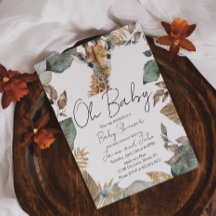 Watercolor Giraffe Wild Baby Shower