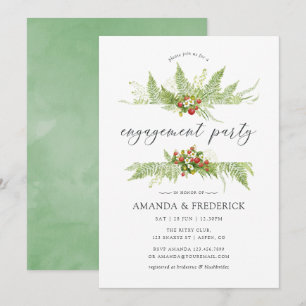 Invitation Watercolor Green Engagement Party