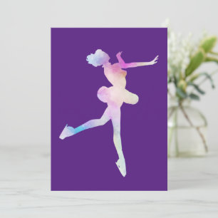 Invitation Watercolor Ice Skating Girl