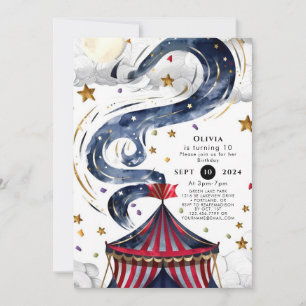 Invitation Watercolor Kids Circus Anniversaire