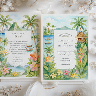 Invitation Watercolor Ko Samui Thaïlande Destination Wedding