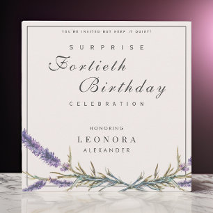 Invitation Watercolor Lavender N'IMPORTE QUELLE Surprise fête