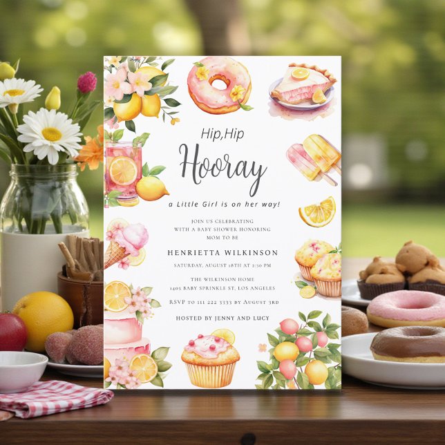 Invitation Watercolor Lemonade Sweet Treats Baby Shower (Créateur téléchargé)