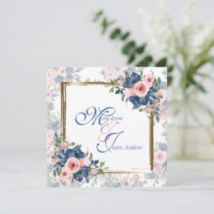 Invitation Watercolor Navy & Blush Mariage