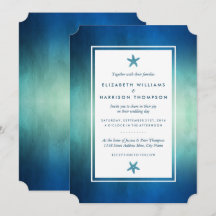 Watercolor Ocean Starfish Beach Wedding