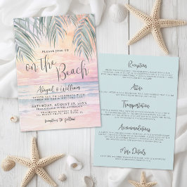 Invitation Watercolor On The Beach Wedding All In One