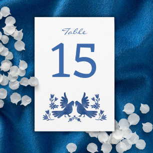 INVITATION WATERCOLOR OTOMI BIRDS NAVY