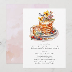 Invitation Watercolor Pancakes Bridal Brunch