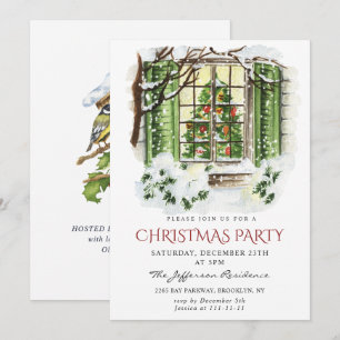 Invitation Watercolor Pays Maison de vacances Noël