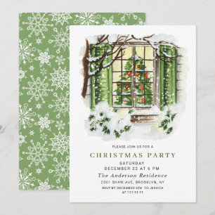 Invitation Watercolor Pays Maison de vacances Noël