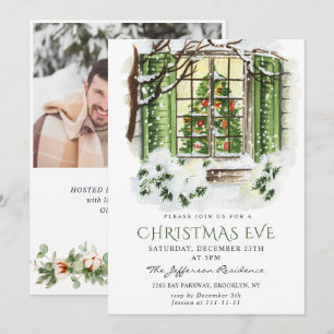 Invitation Watercolor Pays Maison de vacances Noël