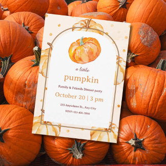 Invitation Watercolor Pumpkin Dinner Party