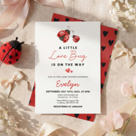 Invitation Watercolor Red Ladybug Baby Shower