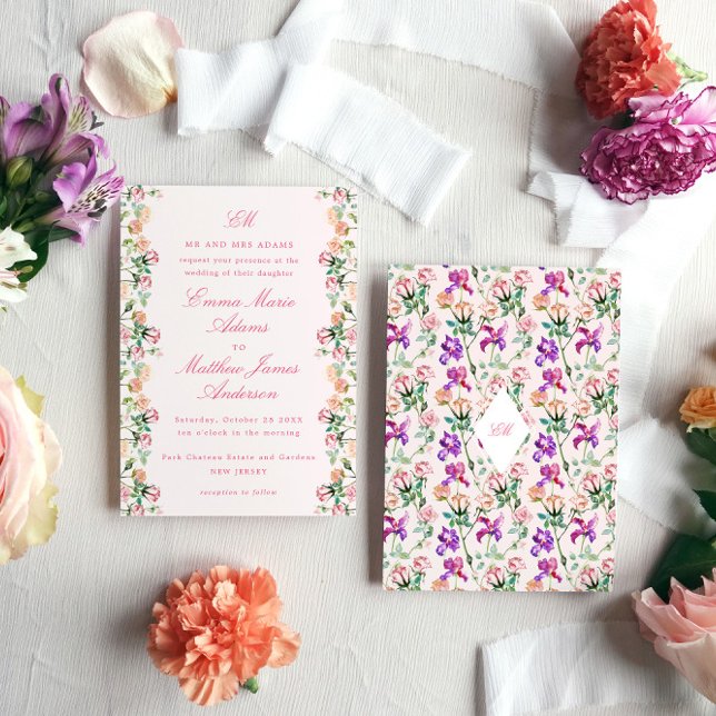 Invitation Watercolor Rustic Garden Boho Chic Wedding (Créateur téléchargé)