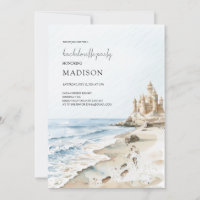 Watercolor Sand Castle Beach Bachelorette