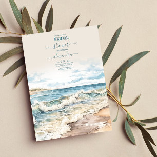 Invitation Watercolor Summer Ocean Beach Mariage