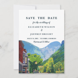 Invitation Watercolor Telluride Colorado Ski Enregistrer la d