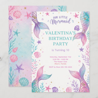 Invitation Watercolor Under The Sea Party Invite