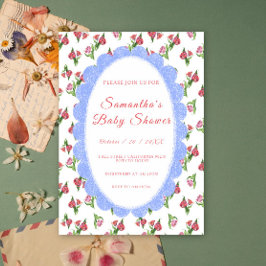 Invitation Watercolor Vintage Flowers Baby Shower