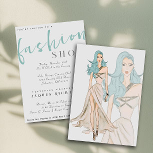 Invitation Watercolor Vogue Couture Mode Show