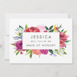 Invitation Watercolor Will You Be My Bridesmaid Request