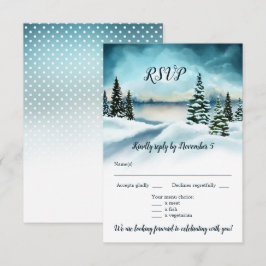 Invitation Watercolor Winter Wonderland Menu Mariage RSVP