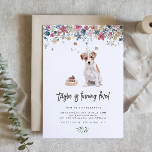 Invitation Watercolor Wire Haig Jack Russell Chien Anniversai