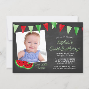 Invitation Watermelon Chalkboard Photo Anniversaire