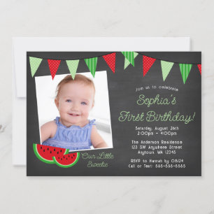 Invitation Watermelon Chalkboard Photo Anniversaire