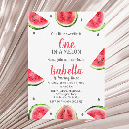 Invitation Watermelon One Dans Un Melon Little Girl Sweet