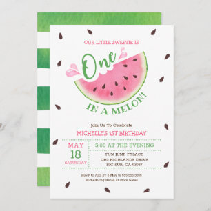 Invitation Watermelon One In A Melon 1er Anniversaire Invitat