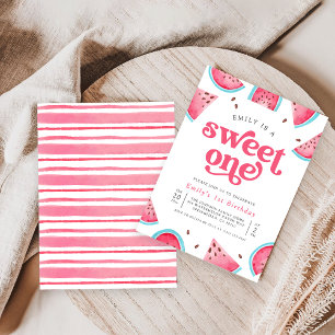Invitation Watermelon Sweet Un 1er Anniversaire Fête Invitati