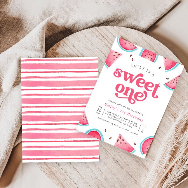 Invitation Watermelon Sweet Un 1er Anniversaire Fête Invitati (Créateur téléchargé)