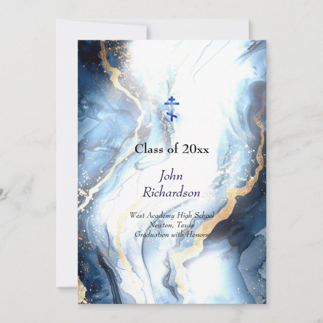 Invitation Waters of Life 2025 Orthodoxe Graduation Invitatio (Devant)