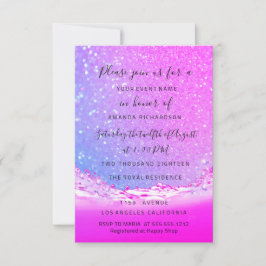 Invitation Waves Ocean Fuchsia Mariage rose de mariage Ombre