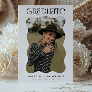 Invitation Wavy Edge Graduate Photo Parti de graduation moder