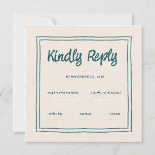 Invitation Wavy Green écriture manuscrite Rétro mariage Rsvp