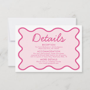 Invitation Wavy Modern Curvy Bold Retro rose Mariage Détails