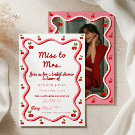 Invitation Wavy Retro Cherry Valentine Fête des mariées