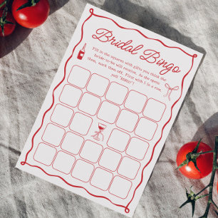 Invitation Wavy That's Amore Fête des mariées Bingo Game Card