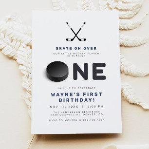 Invitation WAYNE Hockey Sport Photo Thématique Premier annive