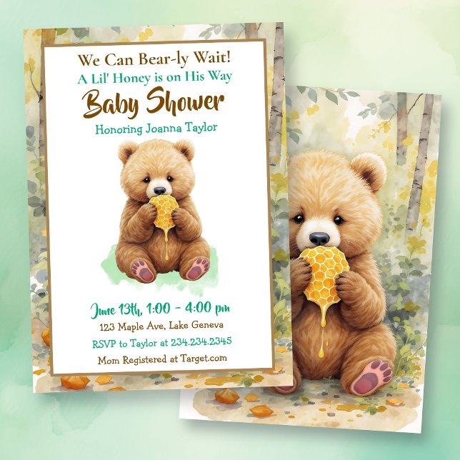 Invitation We Can Bear-ly Wait! Boy's Baby Shower (Créateur téléchargé)