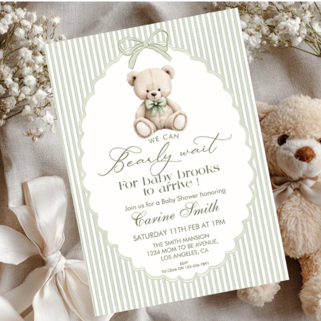 Invitation We Can Bearly Wait Gender Neutral Baby Shower (Créateur téléchargé)