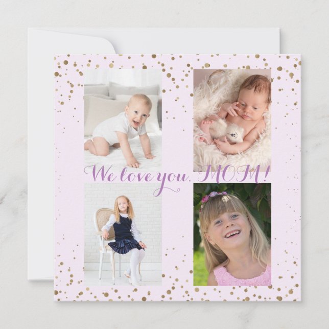 Invitation We Love You MOM Photo Collage Fête des mères (Devant)