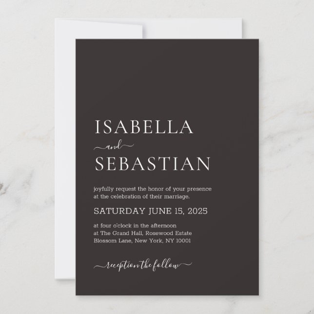 Invitation Wedding Dark Maroon (Devant)