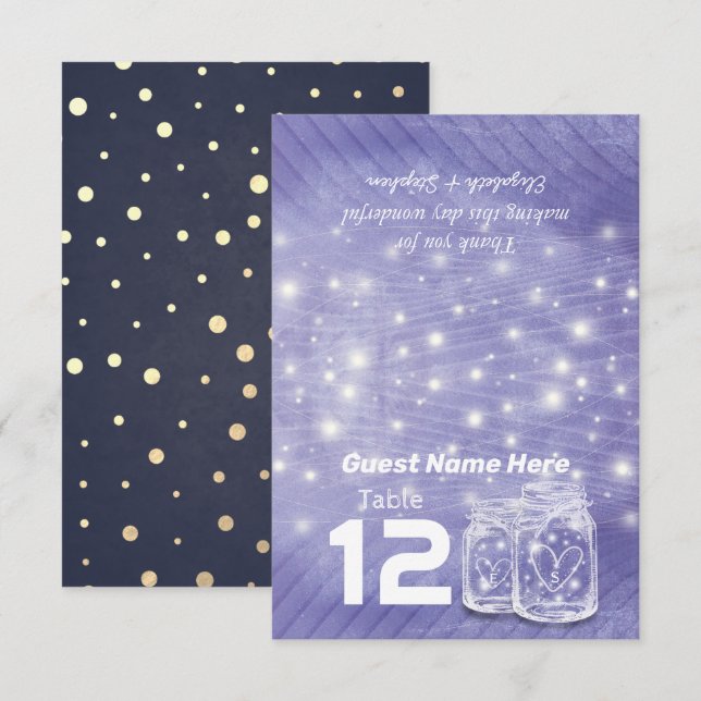 Invitation Wedding Seating Place Escort Table Number Folded (Devant / Derrière)