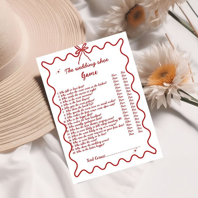 Invitation  Wedding shoe Italian Bridal Shower game card (Créateur téléchargé)