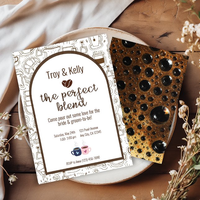 Invitation Wedding shower à thème Café (Créateur téléchargé)