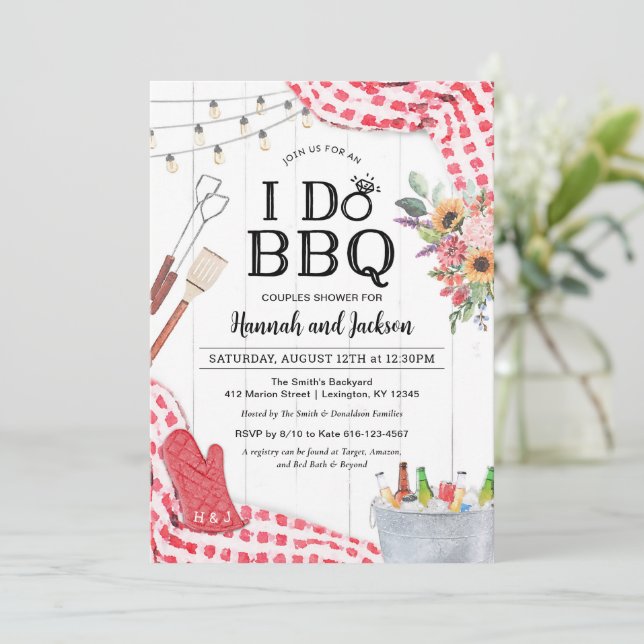 Invitation Wedding shower BBQ (Debout devant)