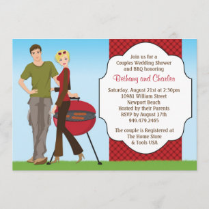 Invitation Wedding shower BBQ des couples